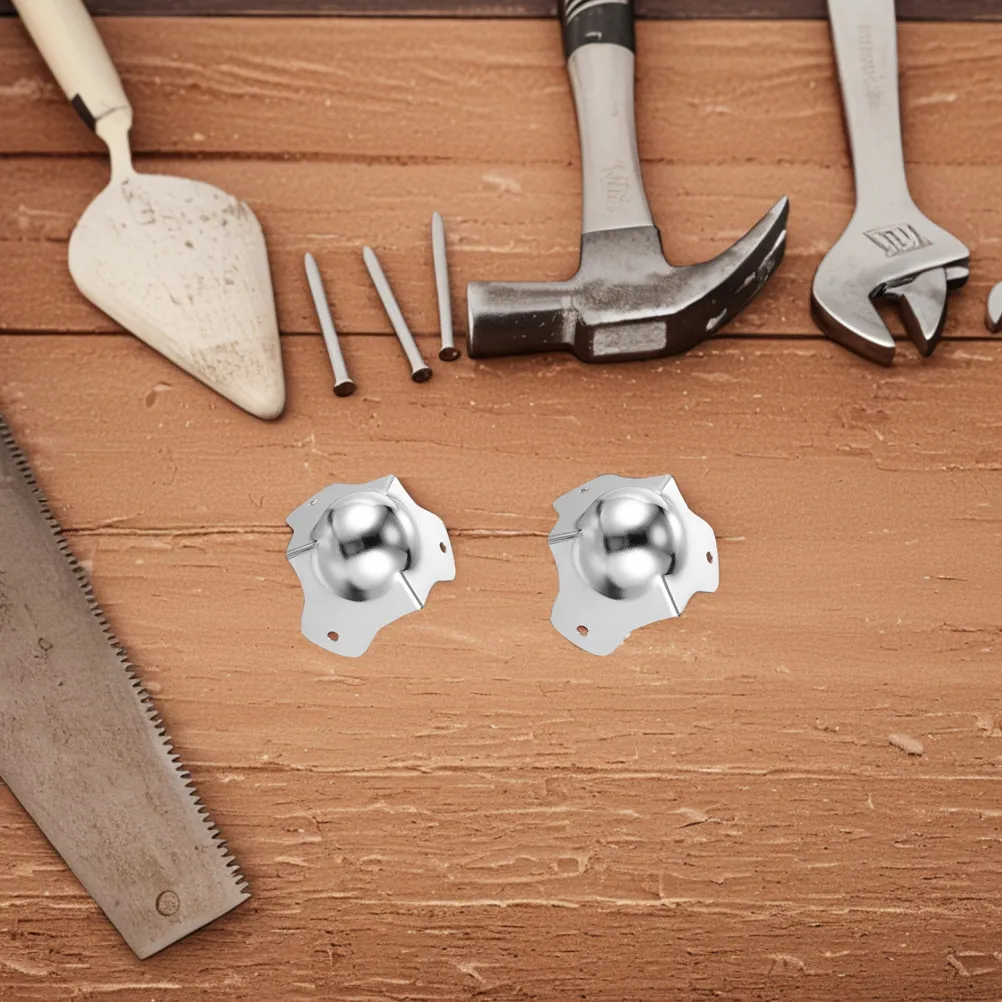 

4Pcs Metal Ball Corner Protectors Shock Absorbing Edge Guards for Cabinet Furniture Boxes Safety Home Use
