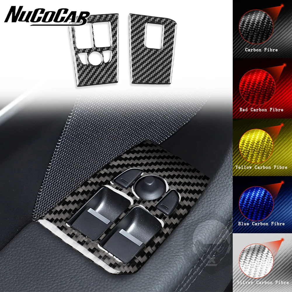 

For Jaguar F-TYPE 2013-2024 Carbon Fiber Window Lift Control Button Panel Trim Cover Car Interior Accessories Decorative Sticker