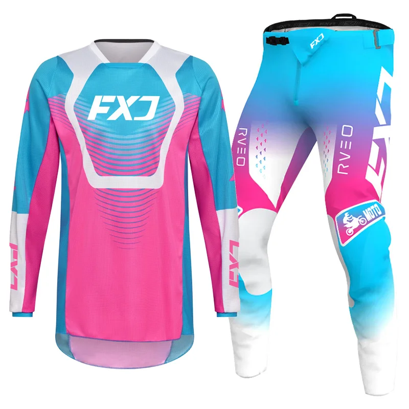 2027 new motocross jersey and pant Child Pink Girl red Off-road motorcycle gear set Enduro cross adult woman Customization name
