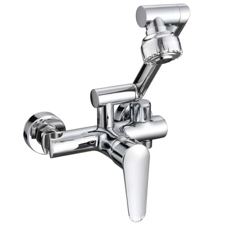 

Install a wall-mounted multi-functional kitchen household sink with a copper faucet