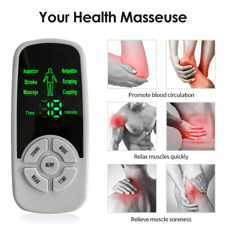 Tens Electric Stimulation Massager Muscle EMS Full Body Relax Muscle Therapy Pain Relief Pulse Body Massager Healthy Care