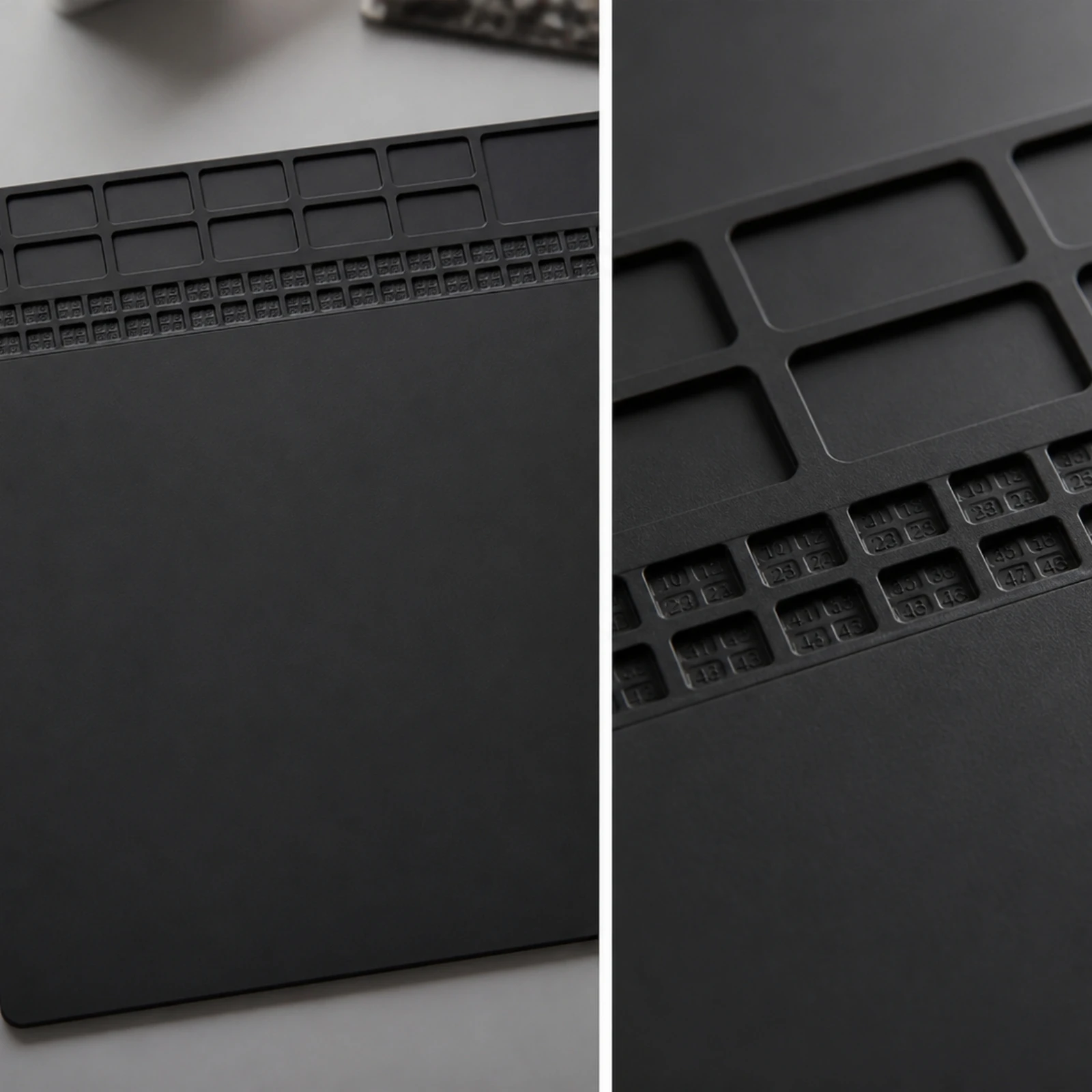 Silicone Mat with Compartments Washable Silicone Repair Mat Pad Non-Slip Anti-Static for Technicians, Workbench