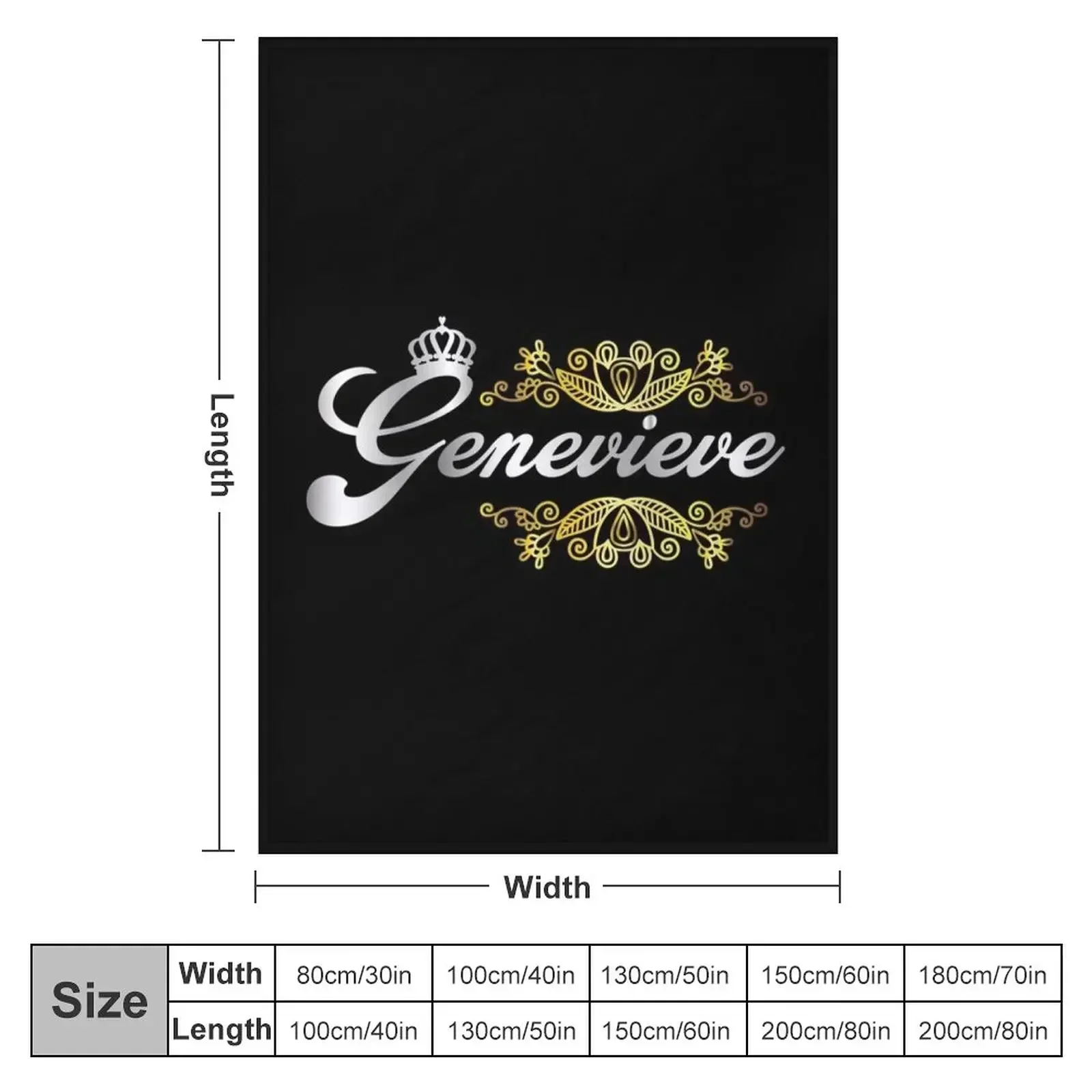 Genevieve name design - Genevieve- i'm Genevieve,gift for Genevieve- Happy birth day Genevieve, female name design Throw Blanket