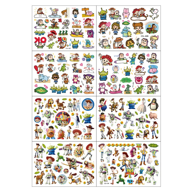 1Pcs Disney Toy Story Tattoo Sticker Cartoon Woody Buzz Lightyear Figure Sticker Toy for Boys Girls Children Birthday Party Gift