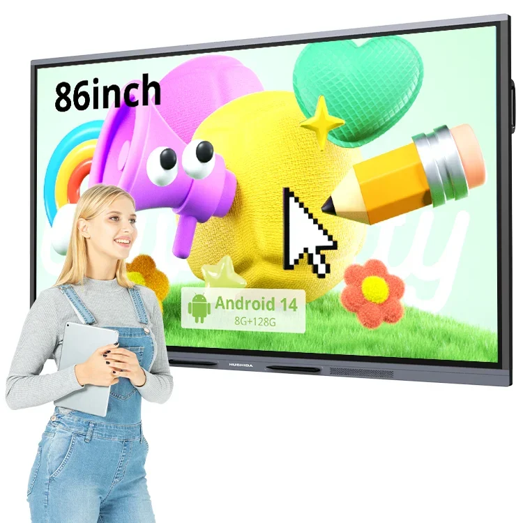 55 65 75 85 86 98 110 Inch 4k Digital Smart Flat Panel Multi Touch Screen Led Interactive Boards For School Teaching
