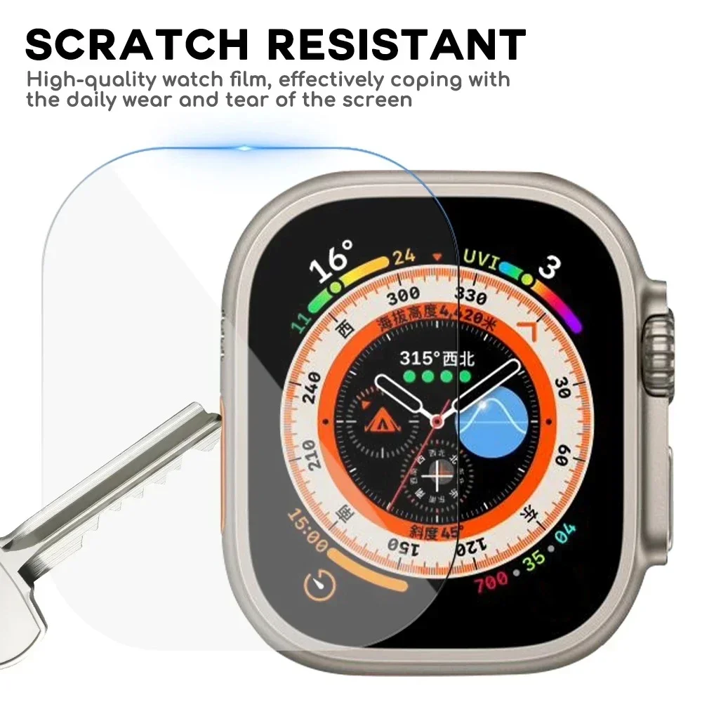 Protector de pantalla de vidrio templado para Apple Watch Ultra 2/Ultra 49mm, película resistente a los arañazos sin burbujas para iWatch HD,