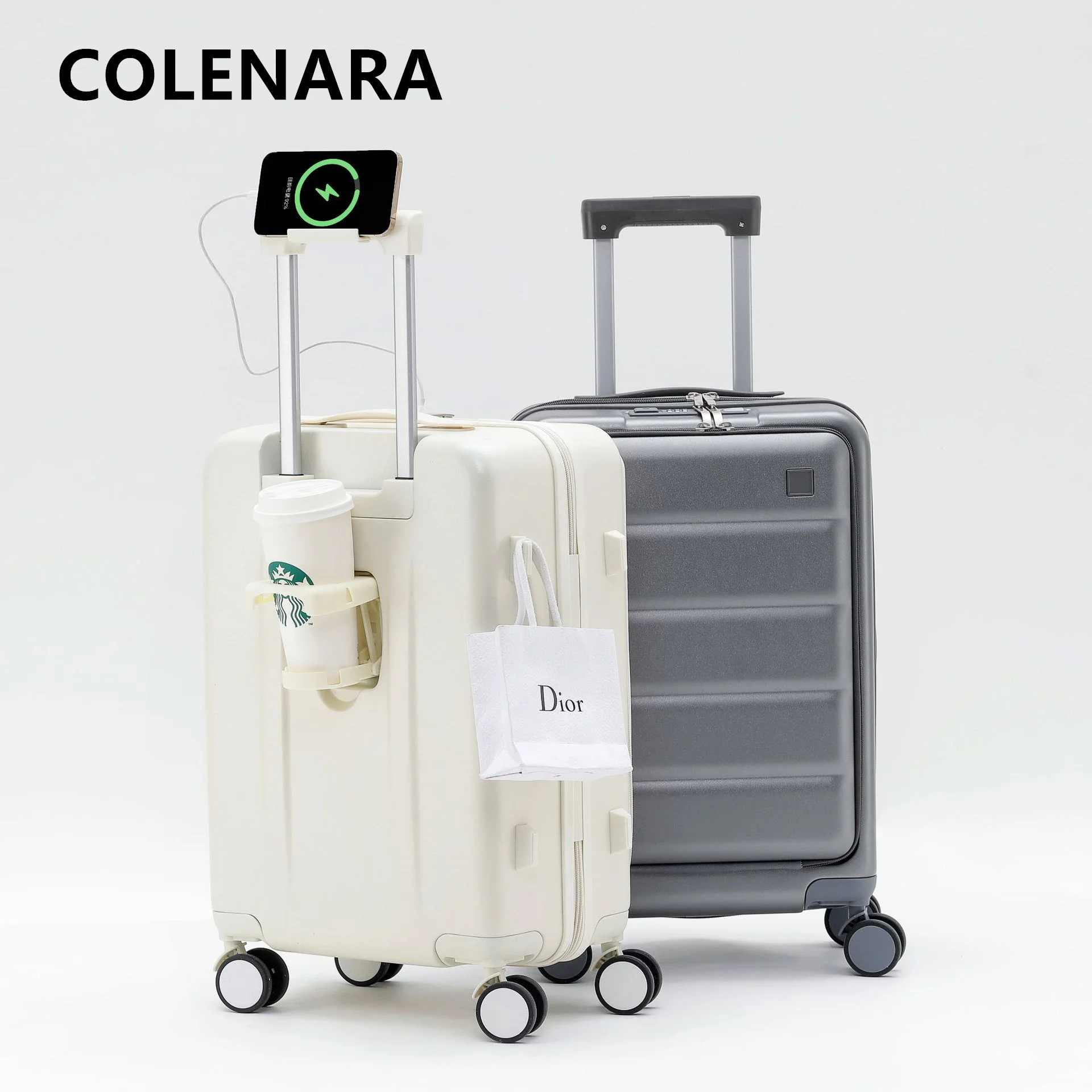 COLENARA Travel Luggage Front Opening Boarding Case Laptop Trolley Case 20