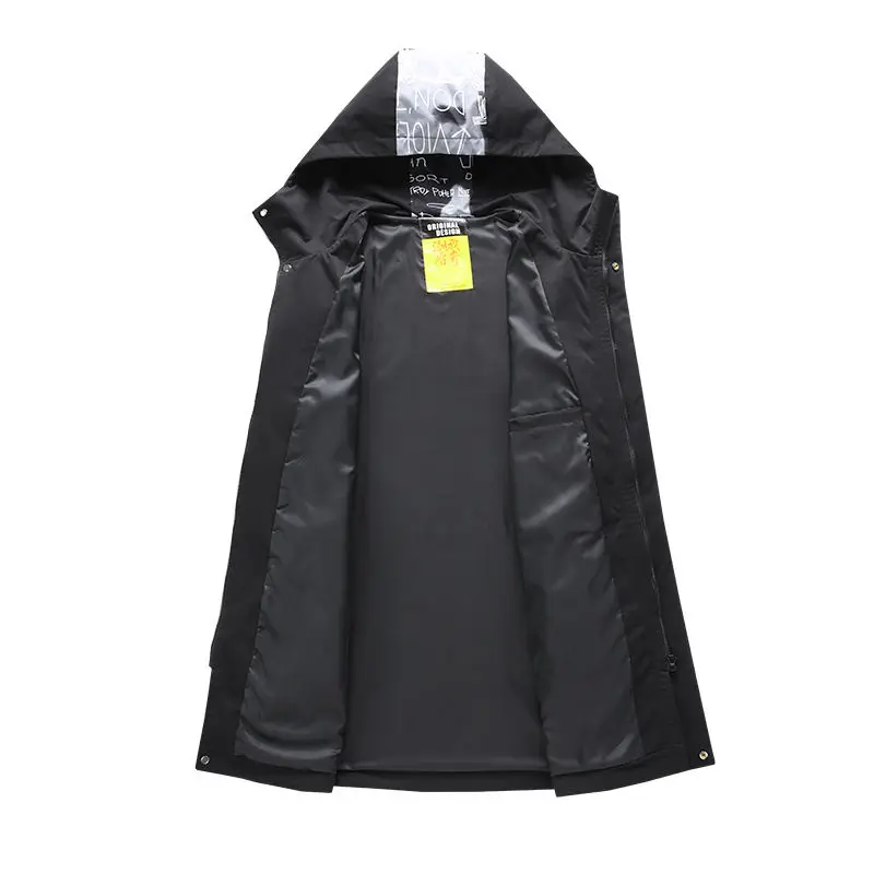 VERSMA Korean Style Black Vintage Gothic Punk Men Hooded Trench Coat Autumn Youth Long Jacket Coat Women Plus Size Mens Overcoat