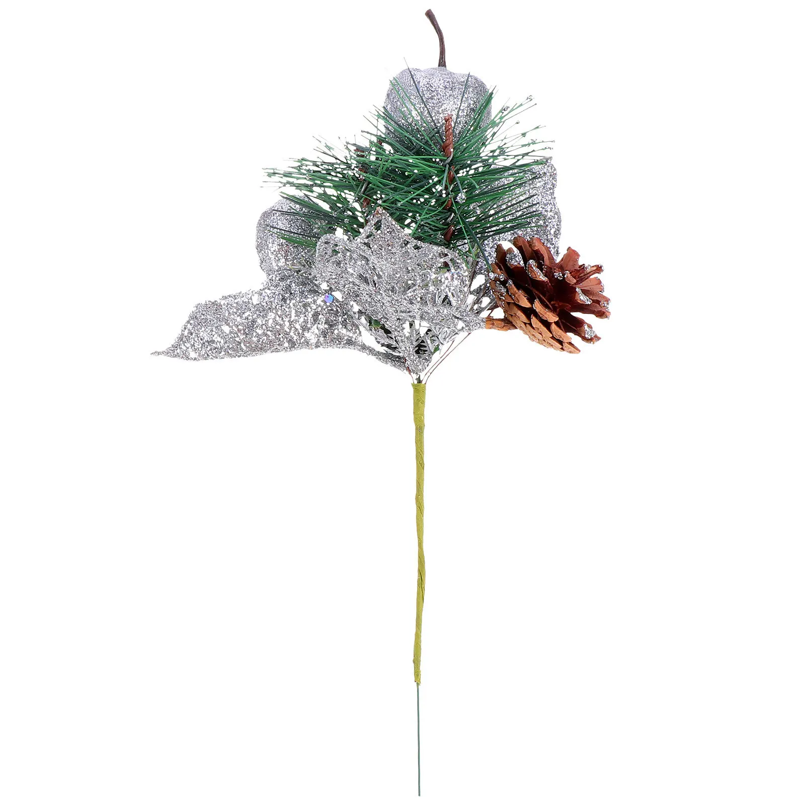 

1Pcs Christmas Tree Decorative Artificial Leaves Glitter Realistic Flower Branches Perfect for Xmas Decorations Photo Props