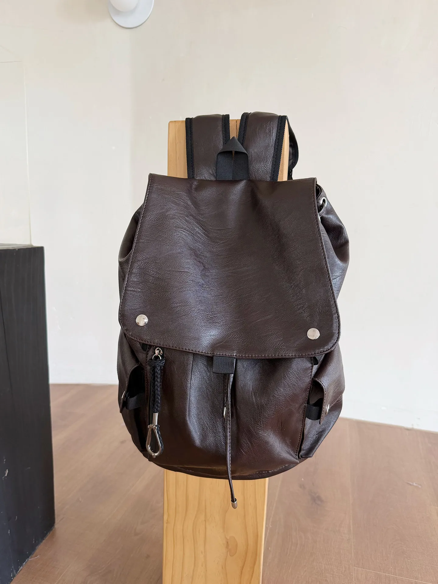 Retro PU Leather Women's Backp - Leather Work Rucksack Mens 评论和价格