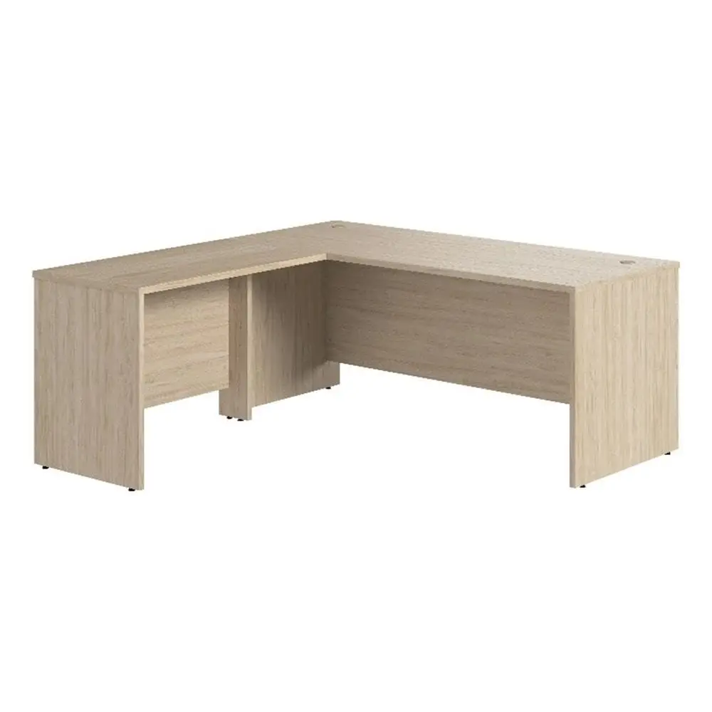 L Shaped Desk 72W X 30D With 42W Return In Natural Elm, Home & Professional Office Workstation, Customized