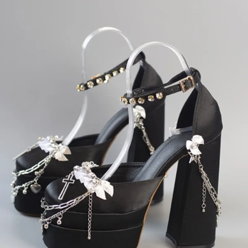 รองเท้าโลลิต้าทํามือ Y2g แพลตฟอร์มรองเท้าส้นสูง