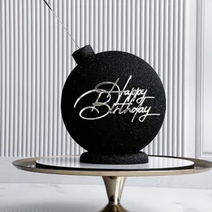 Acrylkönigin Gold Toper Kuchen, alles Gute zum Geburtstag, Beilagenkuchendekorationen, Accessoires, 3PCS 12 Hauptverkaufs -Top -Königin -Kuchen - №2