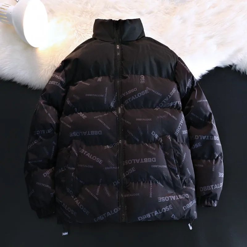 الخريف الشتاء عالية الرقبة سميكة مبطنة بالقطن سترة مريحة معطف القطن زوجين ملابس رياضية مبطنة بالقطن ملابس مريحة #1