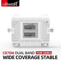70dB Cellular Amplifier 2G 3G 4G Dual Band Signal Booster GSM 900MHz LTE 1800MHz WCDMA 2100MHz Mobile Cell Phone Signal Repeater