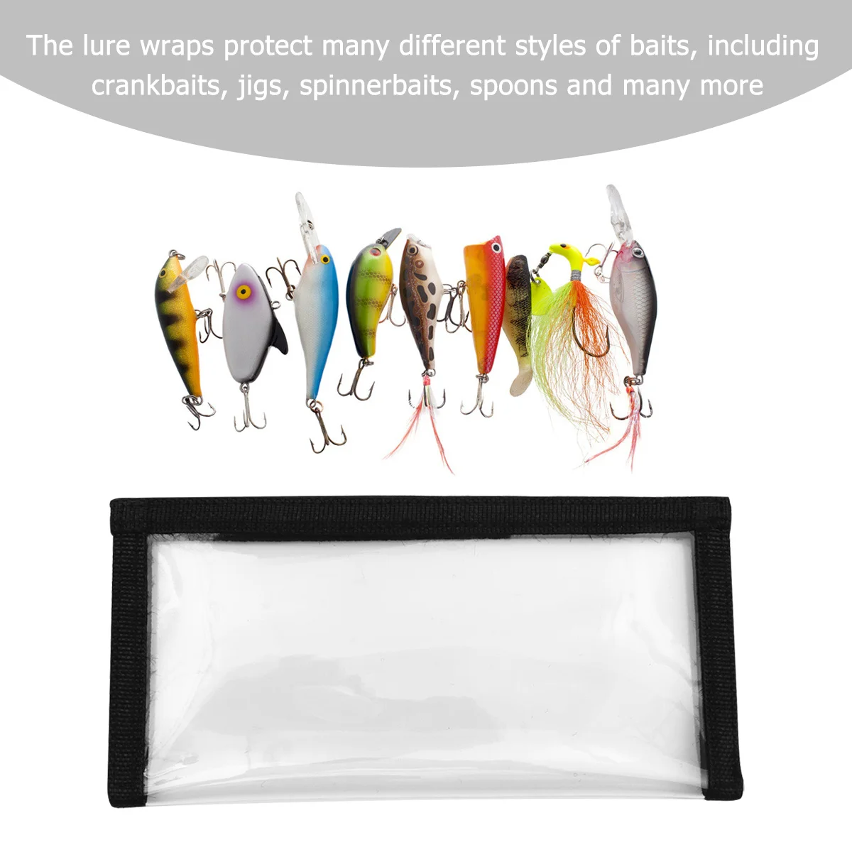 

5Pcs Transparent Lure Wraps Heavy Duty Fishing Hook Covers Clear PVC Lure Protection for Boat Deck Rod Holder Fishing Supply