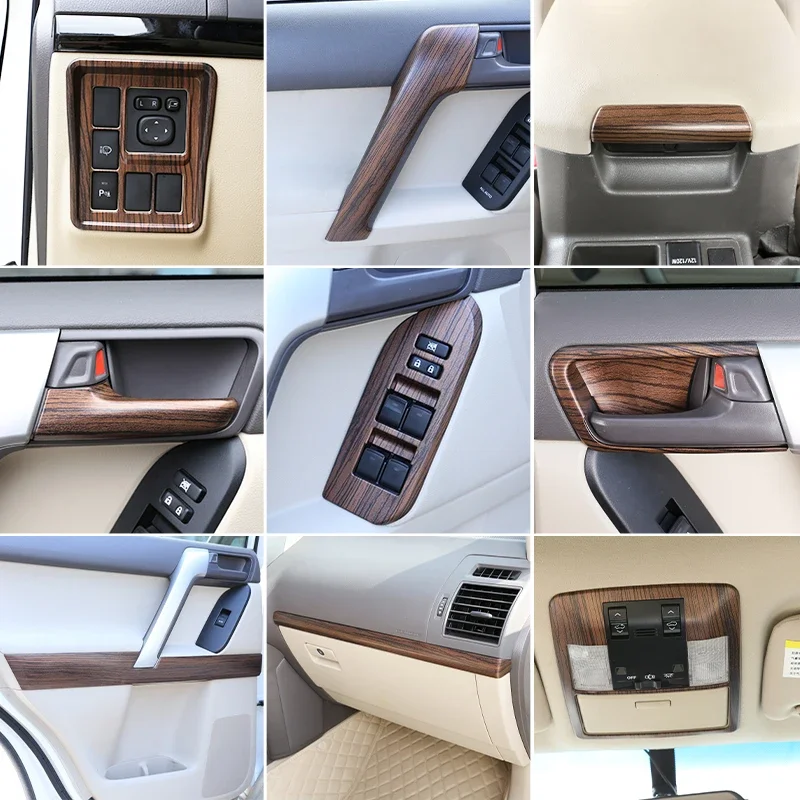 Pine Wood Grain For Toyota Land Cruiser Prado FJ150 150 2010-2019 Car Interior Decoration Trim Frame Stickers Car Accessories