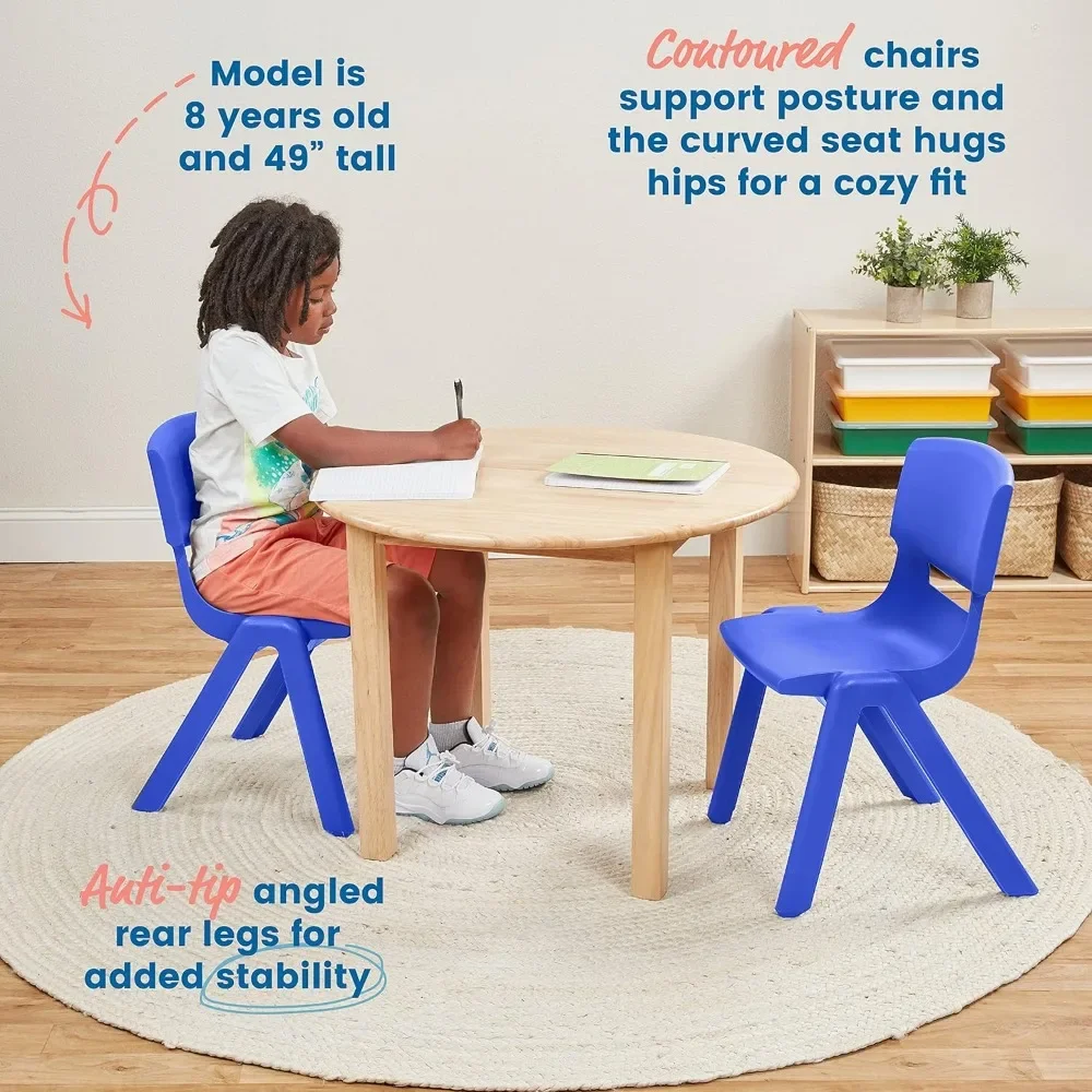 Kids 14in School Stack Chair, Classroom Furniture, 4-Packchair measures 14.75" W x 16” D x 25.25”H, seat height measures 14” H