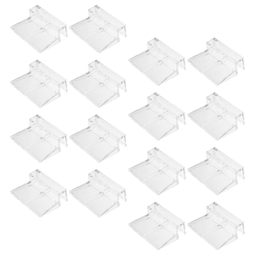 

16 Pcs Aquarium Clip Support Cover Bracket Fish Tank Stand Accessories Tanks Glass White Acrylic