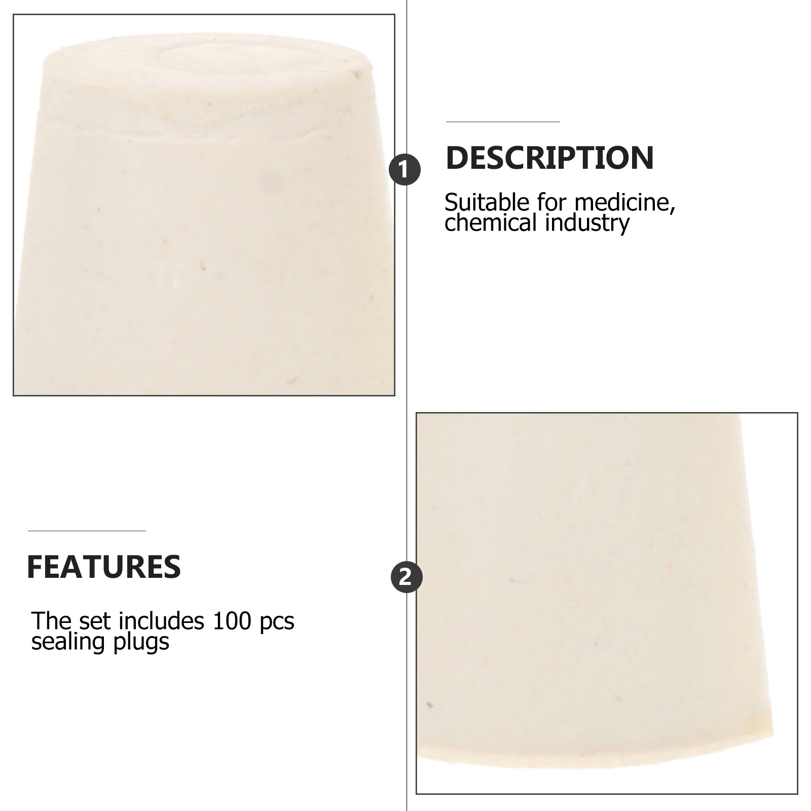 

100 pcs Rubber Stopper Test Tube Plugs Sealing Laboratory Bottle Waterproof High Temperature Resistant Solid Hardware