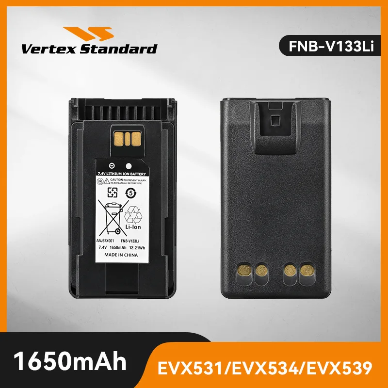 FNB-V133Li Battery Walkie Talkie Battery for VERTEX VX-261 VX-451 VX-456 VX-530 EVX-231 EVX-531 Two Way Radios Extra Parts