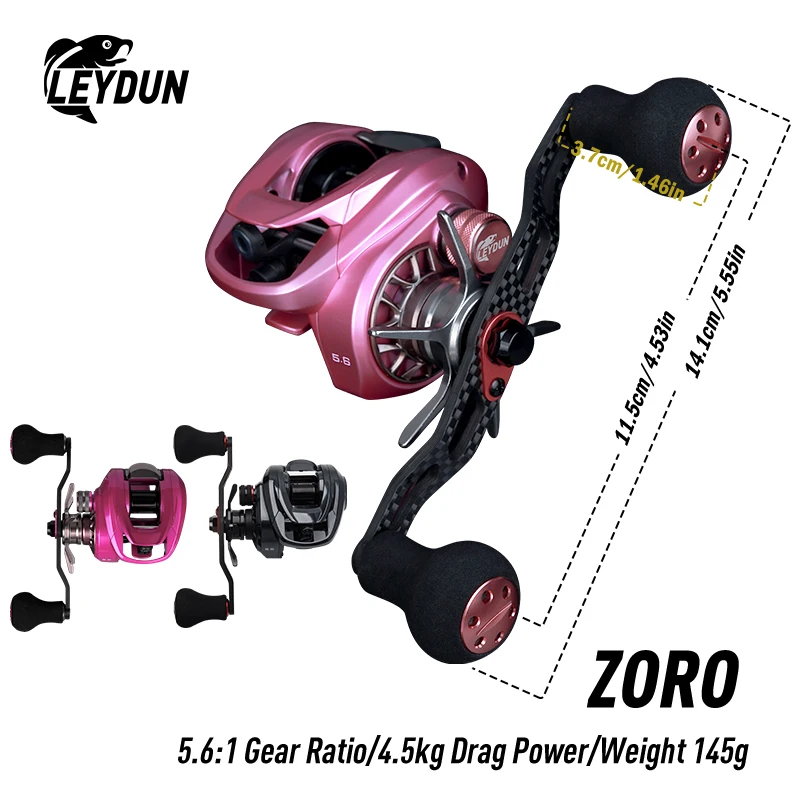 Carretes de Pesca Baitcasting LEYDUN 2026 ZORO, 145g Ultraligeros de Aleación de Aluminio, 10+1BB, 5.6:1, 4.5KG, Carrete BFS para Agua Salada, 3 Colores