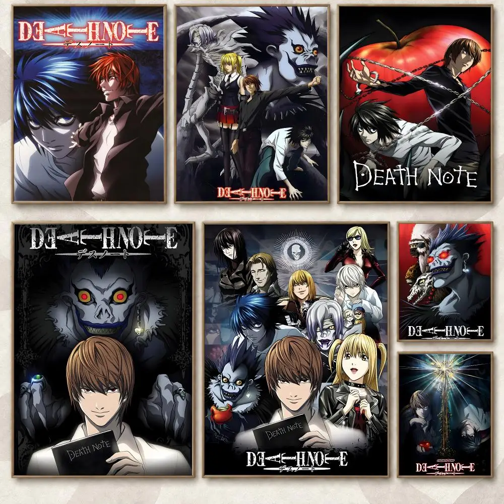 Death Note Anime Series Dark Mystery Character Design Poster Aesthetic Art Print for Bedroom & Living Room Decor, Unframed