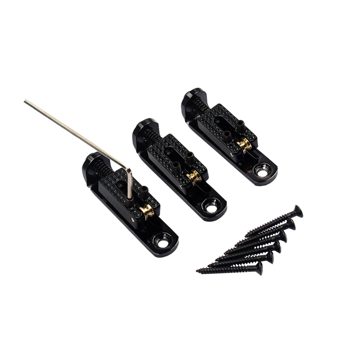 

Black Bass Guitar Bridge Smooth Surface Well Polished Durable Metal Material Great Replacement Easy to Fix Guitar Bridges