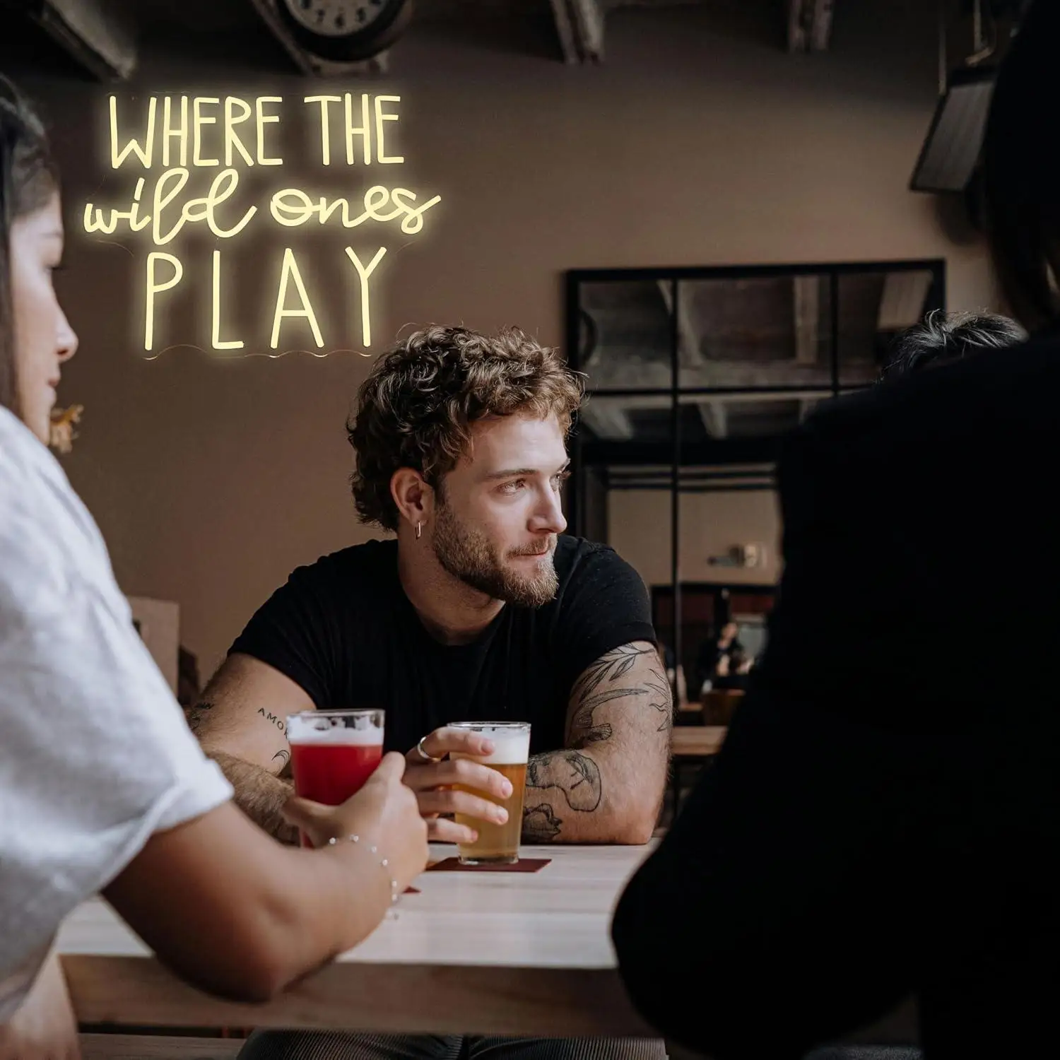 Where the Wild Ones Play Neon Sign USB Dimmable LED Neon Light for Man Cave Bar Living Room Gaming Room Classroom Birthday Party