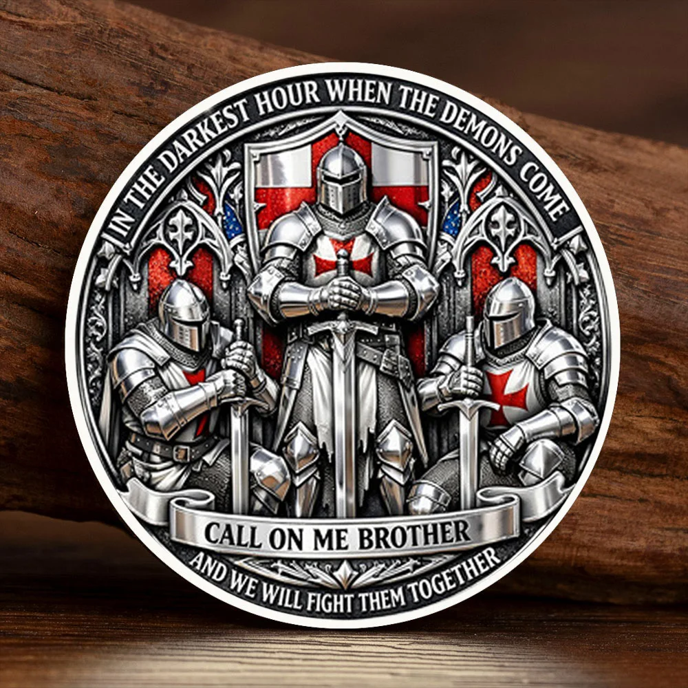 Bound By Honor Order Honor Brotherhood Silvery Plated Collection Coin Knight Call on Me Brother Commemorative Coin