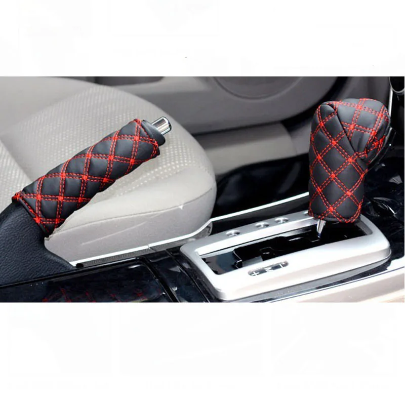 

Car protective sleeve two-piece gear shift sleeve, car handbrake gear shift sleeve, manual gear lever sleeve, car interior