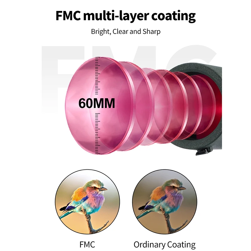 25-75x60 Zoom luneta obiektyw ED potężny monokularowy pryzmat Bak4 teleskop do fotografowania ptaków na świeżym powietrzu
