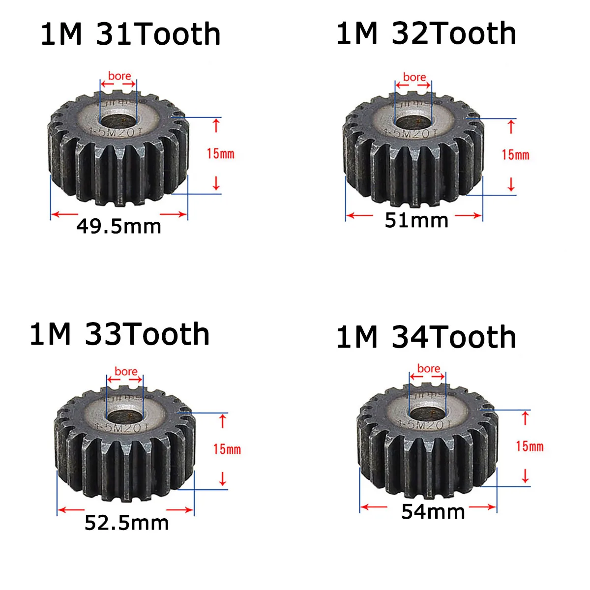 1.5 Mod 28 Tooth - 42 Tooth Spur Gear No Step 45# Steel Pitch 4.71mm Tooth Depth 3.375mm Process Hole For Motorcycle Metal Motor