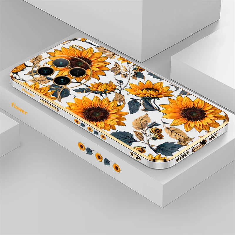 Colorful Flowers Luxury Plating Phone Case For Vivo T1 Pro U1 U3 U3X U10 U20 Silicone Soft Pattern Shockproof Back Cover Fundas