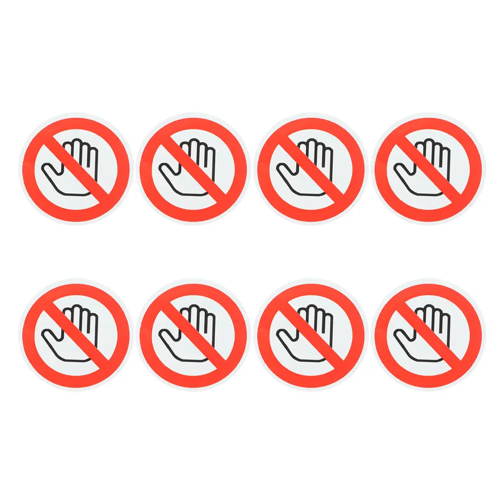

8 Pcs Adhesive Safety Signs Stickers Self-adhesive Vinyl Do Not Touch Removable