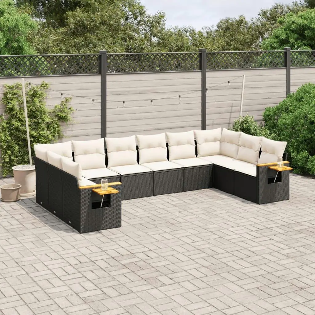 

Stylish Black Cream White 5 Piece Garden Sofa Set Comfortable Outdoor Patio Couch Furniture for Balcony Relaxation