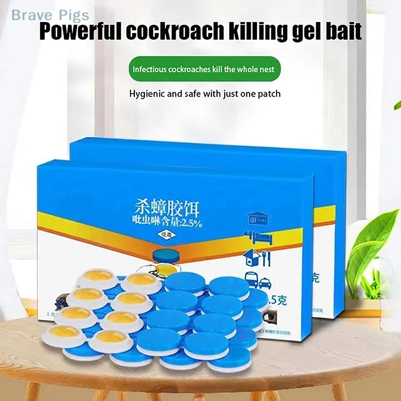 8Pieces Imidacloprid Cockroach Killer Convenient Sticker Long-lasting Cockroach Killing House Non-toxic Safe Cockroach Glue Bait