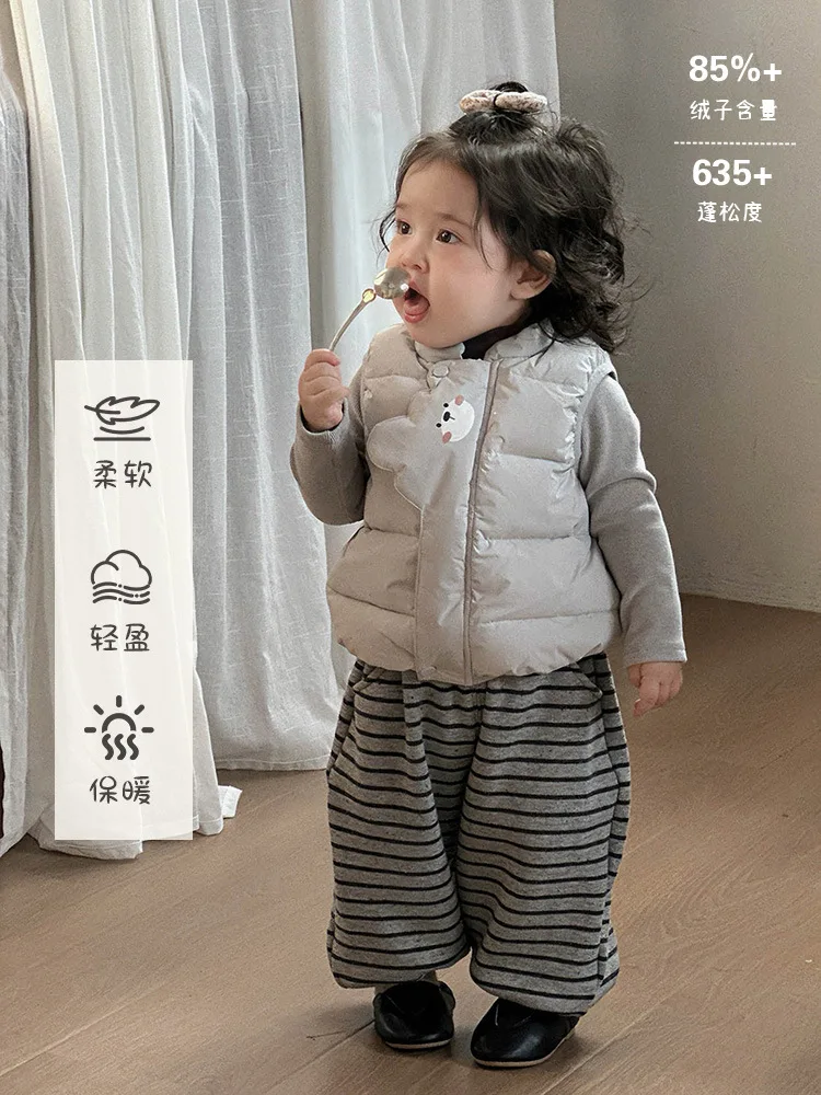 2025New Style Boys and Girls Down Vest Infant Thickened Warm Vest Baby Sleeveless Down Vest aClass
