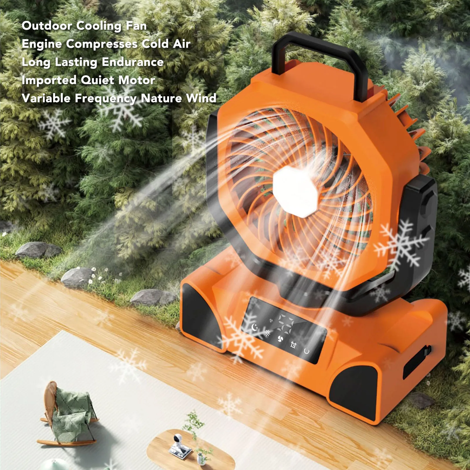 Portable Fan with LED Light Remote Control 20000mAh Battery Powered Rechargeable Cooling Fan for Outdoor Camping Fishing