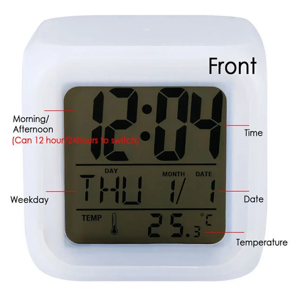 8x8x8cm Custom Link Hot Football Club Alarm Clock Creative LED Cube with Colorful Light To Display Time Week Month Temperature