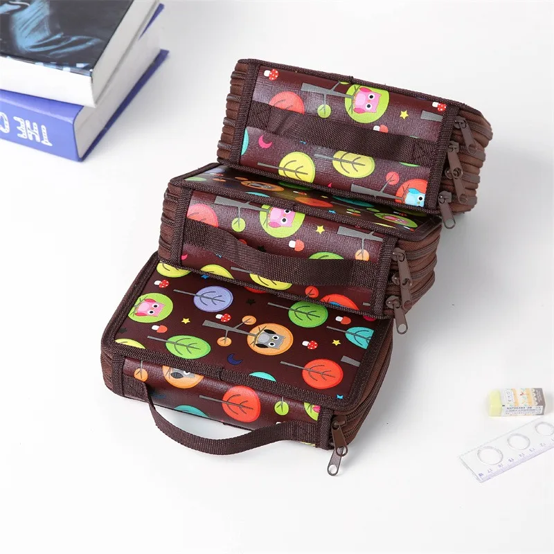 32/52/72 Hole Sketch Pencil Case Zipper Large Capacity Art Painting Drawing Sketch Pen Storage Bag Organizer Paintbrush Statione