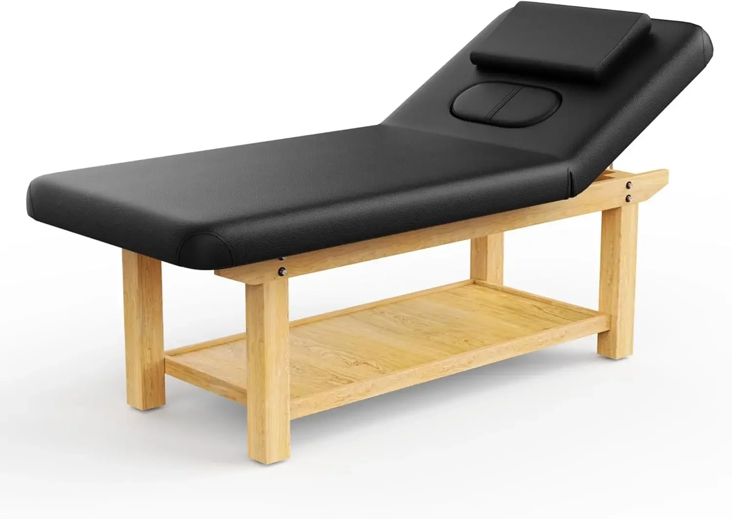 Wooden Massage Bed Adjustable Heavy-Duty Wide Stationary Massage Table for Treatment Physical Therapy Table Professional