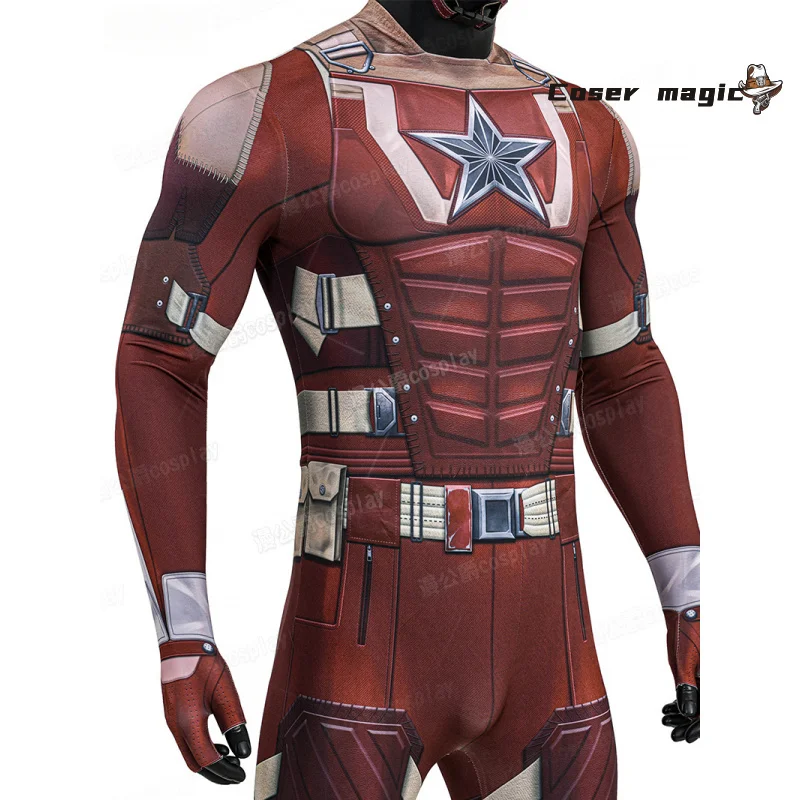 Игра Конкурс Чемпионов Red Guardian Косплей Костюм Униформа Хэллоуин Карнавал Вечеринка Рождественская игра Ролевая одежда Одежда