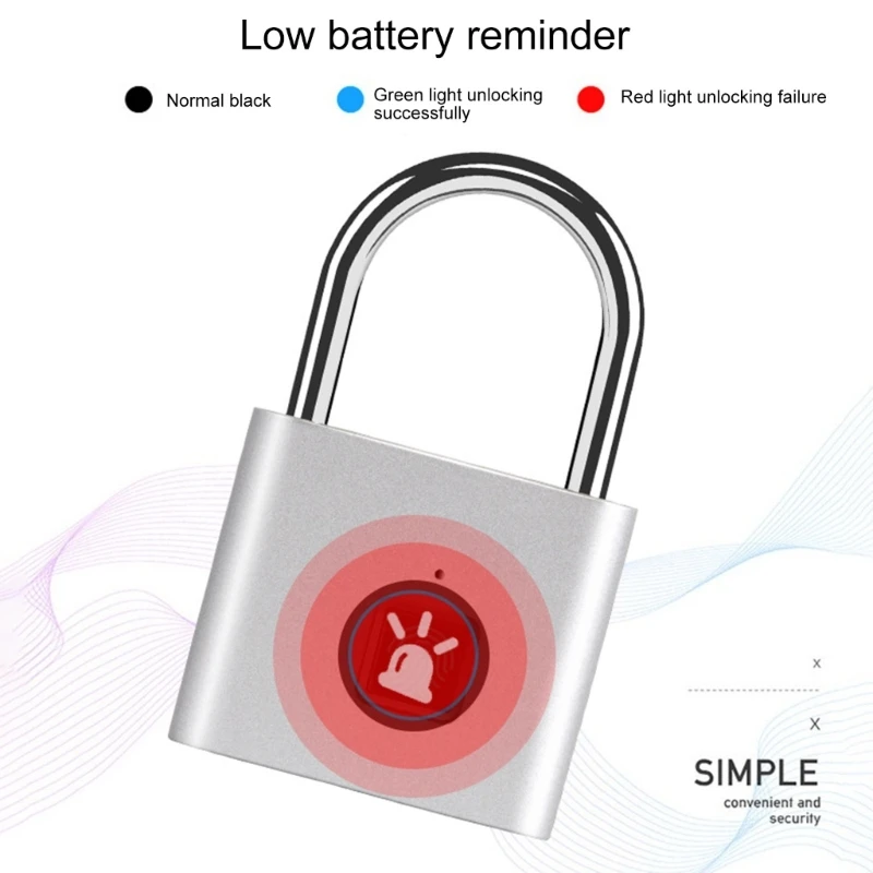 Industrial Keyless Biometric Padlocks Fingerprint Security Lock Electronic Digital Padlocks for Outdoor Fence & Drop Shipping