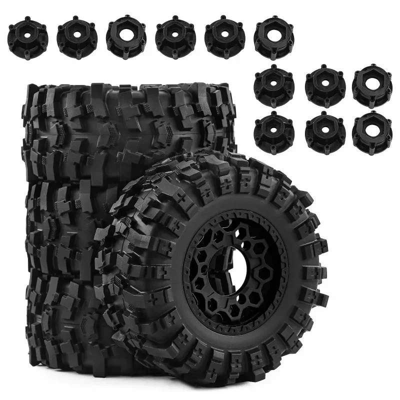 4 pneus de camion de course courte 1/10 de 109 mm avec hexagones de roue de 12 mm, 14 mm, 17 mm pour voitures RC Trxs Slash ARRMA SENTON
