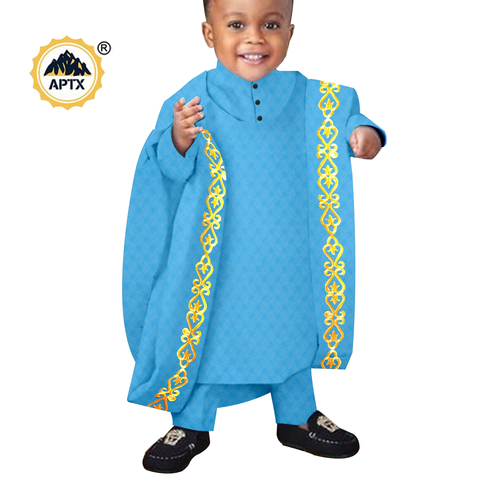 

2022 Africa Boys Outfits Print Wax African Style Clothes for Kids Children 2 Pieces Shirt+Pants Y224027