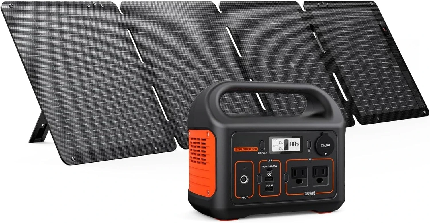 

Solar Generator 300, 293Wh Backup Lithium Battery with 1XSolar Panel SolarSaga 100W Air, 110V/300W