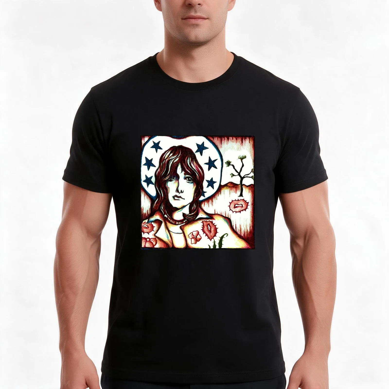 Gram Parsons Joshua Tree T-Shirt, Summer Casual Cotton Tee, Oversized Streetwear Tops, Vintage Graphic Print, Unisex Men Women