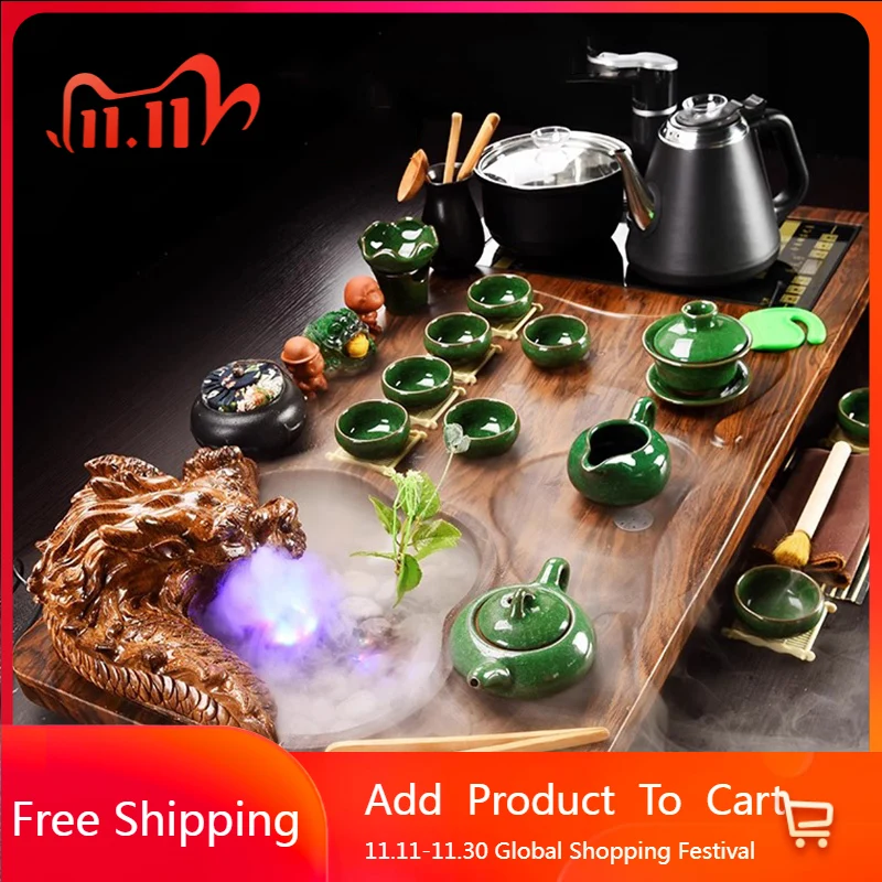 

Деревянный сервировочный поднос для чая, роскошные аксессуары, настольная церемония, посуда, поднос для чая, винтажный прямоугольный большой банджа Мадера, товары для дома