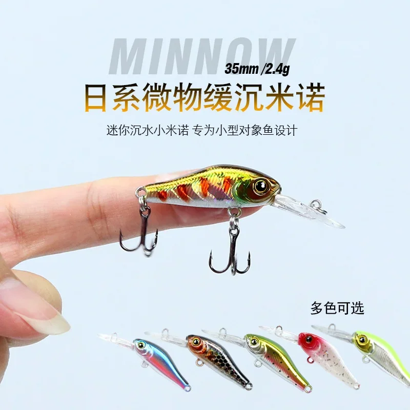 Minnow 3,5 cm 2,4g – Hard Bait ojos 3D cebo artificial pesca